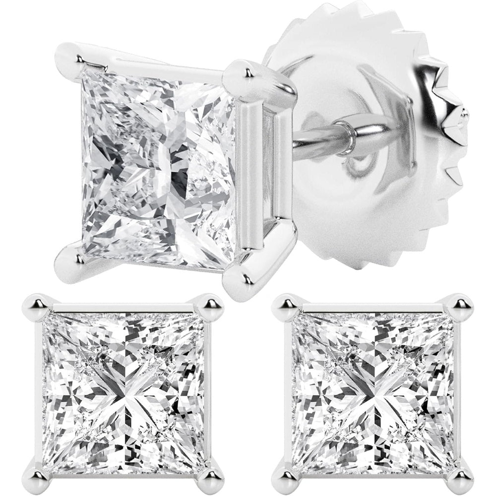 0.50 to 7 Carat Lab Grown Diamond Stud Earrings for Women, Colorless IGI Certified,Screw Back Earrings in 14K 18K White Gold & Platinum, Round/Emerald/Oval/Princess Cut,With Gift Box - Future Jewelry