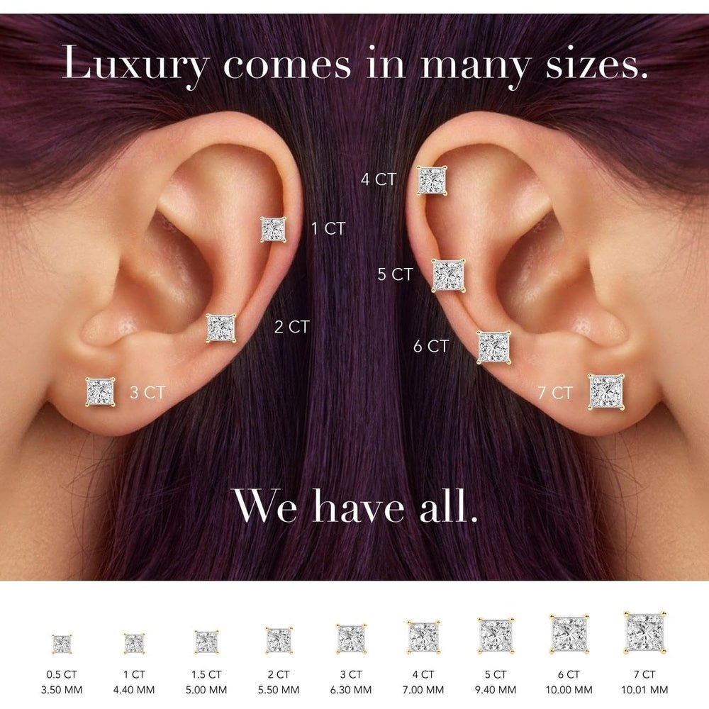 0.50–7 Carat Lab Grown Diamond Stud Earrings in 14K Gold - Future Jewelry