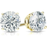 1 to 5 Carat Lab Grown Diamond Solitaire Stud Earrings, 14K Gold
