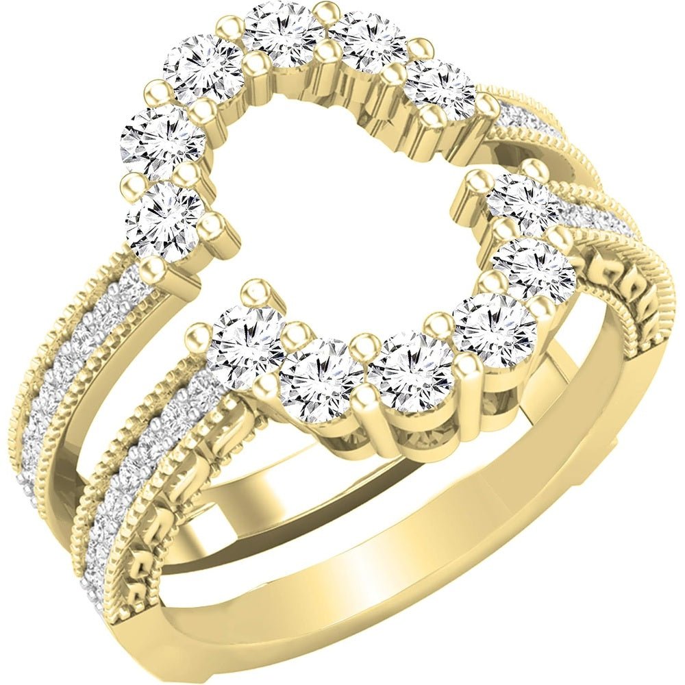 0.85 Carat Lab Grown Diamond Guard Ring in Gold or Silver - Future Jewelry