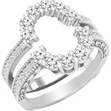 0.85 Carat Lab Grown Diamond Guard Ring, 10K, 14K or 18K Gold