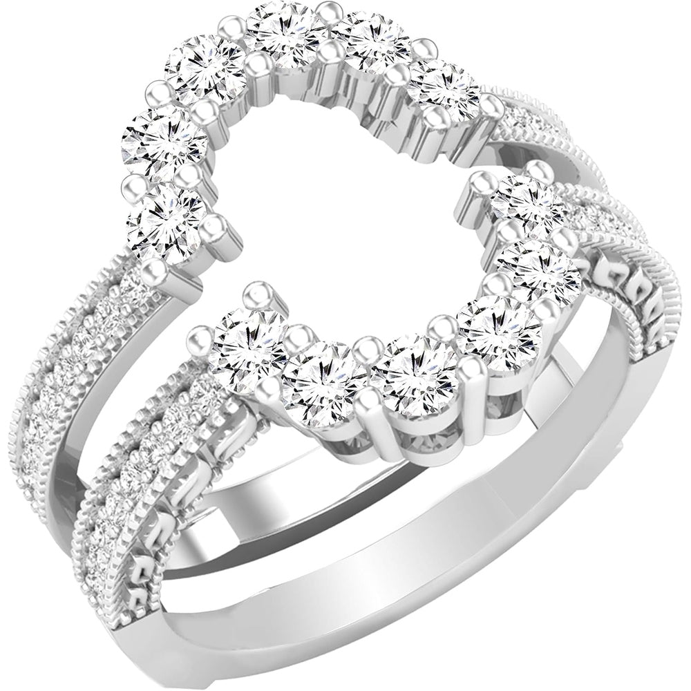 0.85 Carat Lab Grown Diamond Guard Ring in Gold or Silver - Future Jewelry