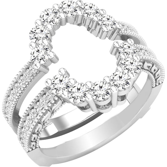 0.85 Carat Lab Grown Diamond Guard Ring in Gold or Silver - Future Jewelry