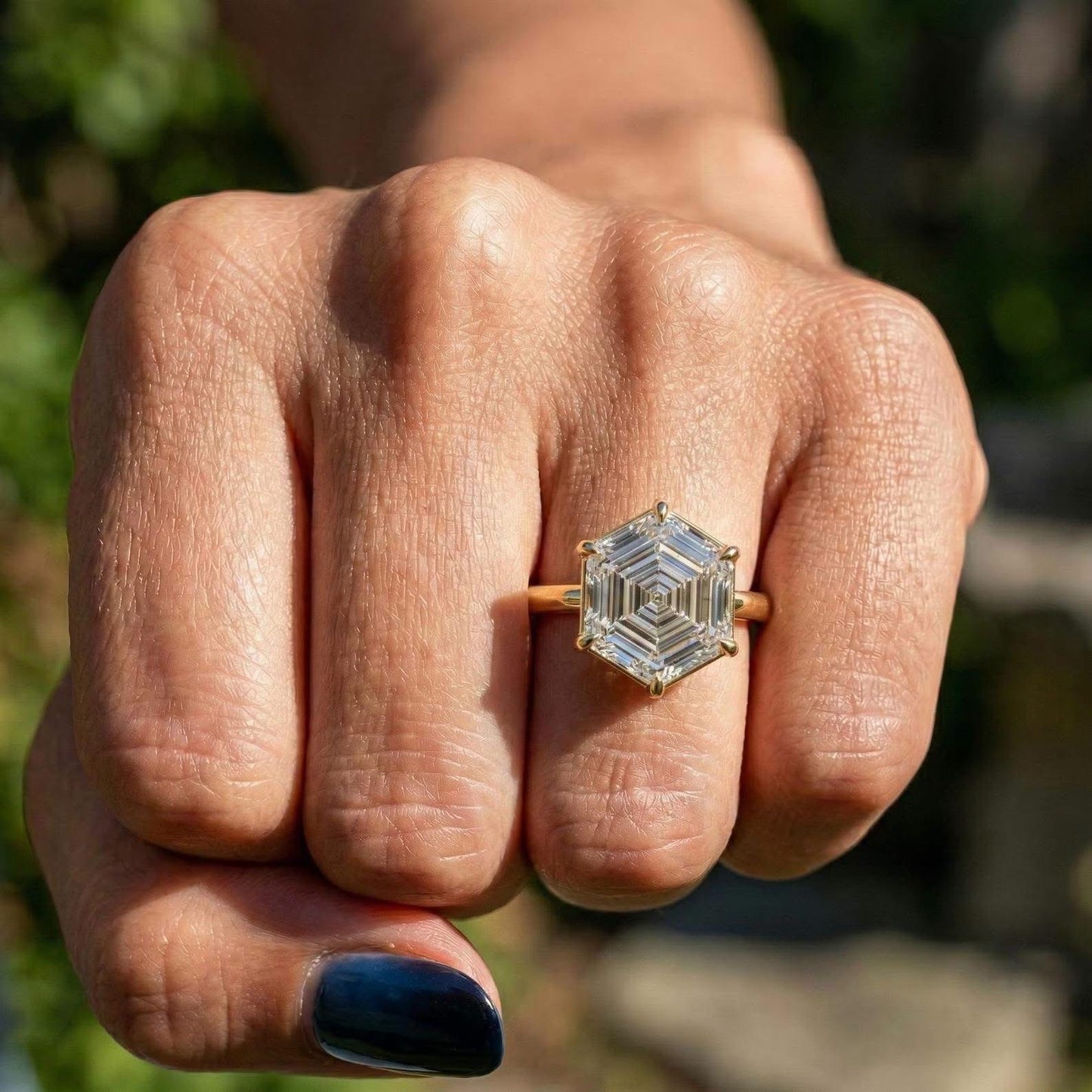 The Infinity Hex™ Limited Edition 1 of 500 | LG 5 Carat Hexagon Step Cut Lab Grown Diamond Engagement Ring 14K Yellow Gold IGI Certified