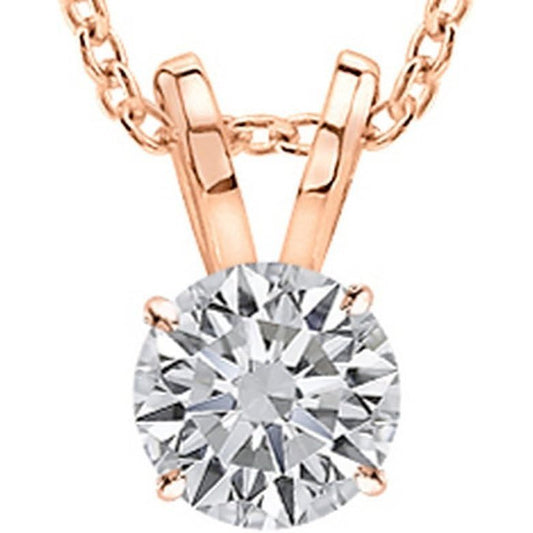 1 - 8 Carat 14k White Gold 4 Prong Set Round - cut Lab Grown Diamond Solitaire Stud Pendant Necklace (E - F, VS - SI) Jewelry for Women - Future Jewelry