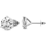 1 to 12 Carat Pear Lab Grown Diamond Stud Earrings, 14K Rose Gold