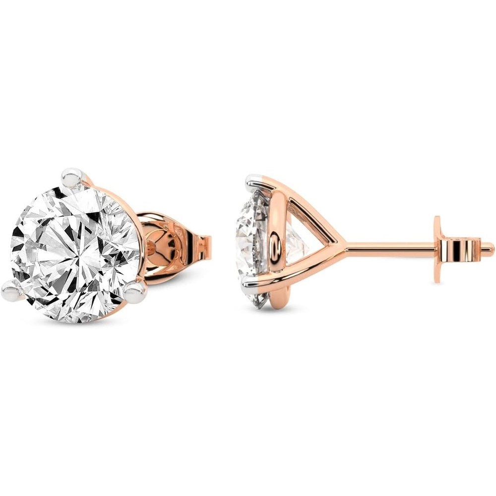 1 Carat - 12 Carat Lab Grown Diamond Earrings | IGI Certified Solitaire Lab Diamond Stud Earrings 3 Prong | F - G Color, VS1 - VS2 Clarity - Future Jewelry