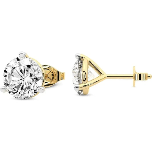 1 Carat - 12 Carat Lab Grown Diamond Earrings | IGI Certified Solitaire Lab Diamond Stud Earrings 3 Prong | F - G Color, VS1 - VS2 Clarity - Future Jewelry