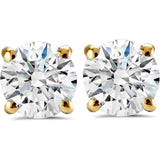 1 Carat Lab Grown Diamond Stud Earrings, 14K Yellow Gold