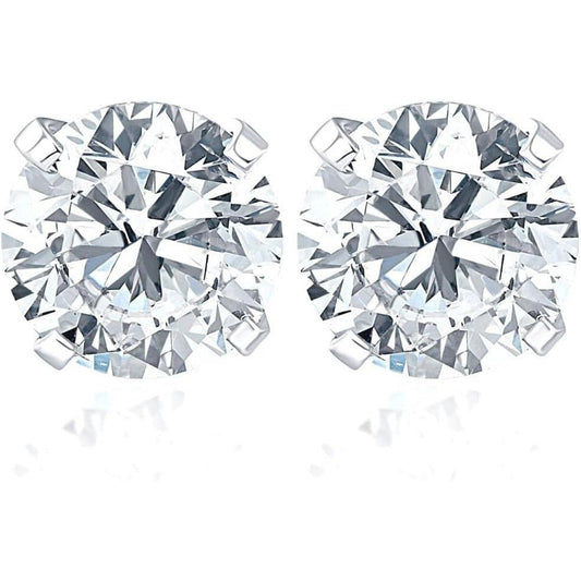 1 Carat (ctw) Diamond Studs in 14k White or Yellow Gold Lab Created - Future Jewelry