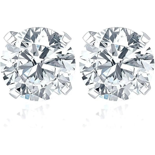 Round lab diamond studs, 1 carat total weight, solid 14K yellow gold