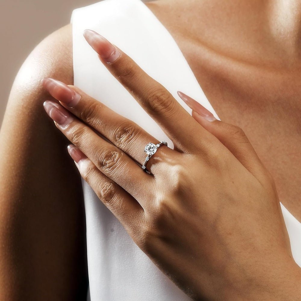 1 Carat Lab Grown Diamond Engagement Ring in 14K White Gold - Future Jewelry
