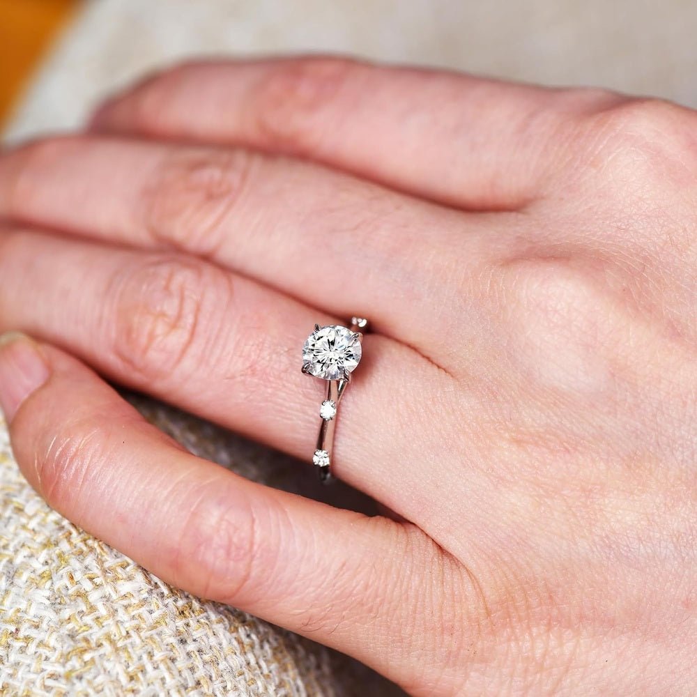 1 Carat Lab Grown Diamond Engagement Ring in 14K White Gold - Future Jewelry