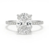 3 Carat Lab Grown Diamond Engagement Ring, 14K White Gold