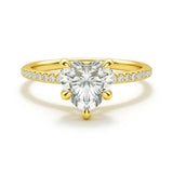 3 Carat Lab Grown Diamond Ring, 14K Rose Gold