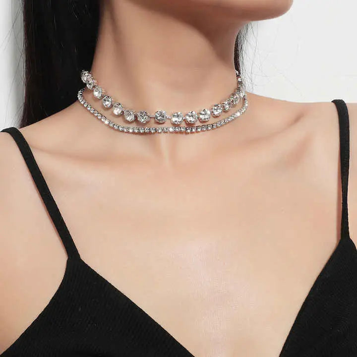 10 Carat Lab Grown Diamond Necklace in 14K White Gold, close-up - Future Jewelry