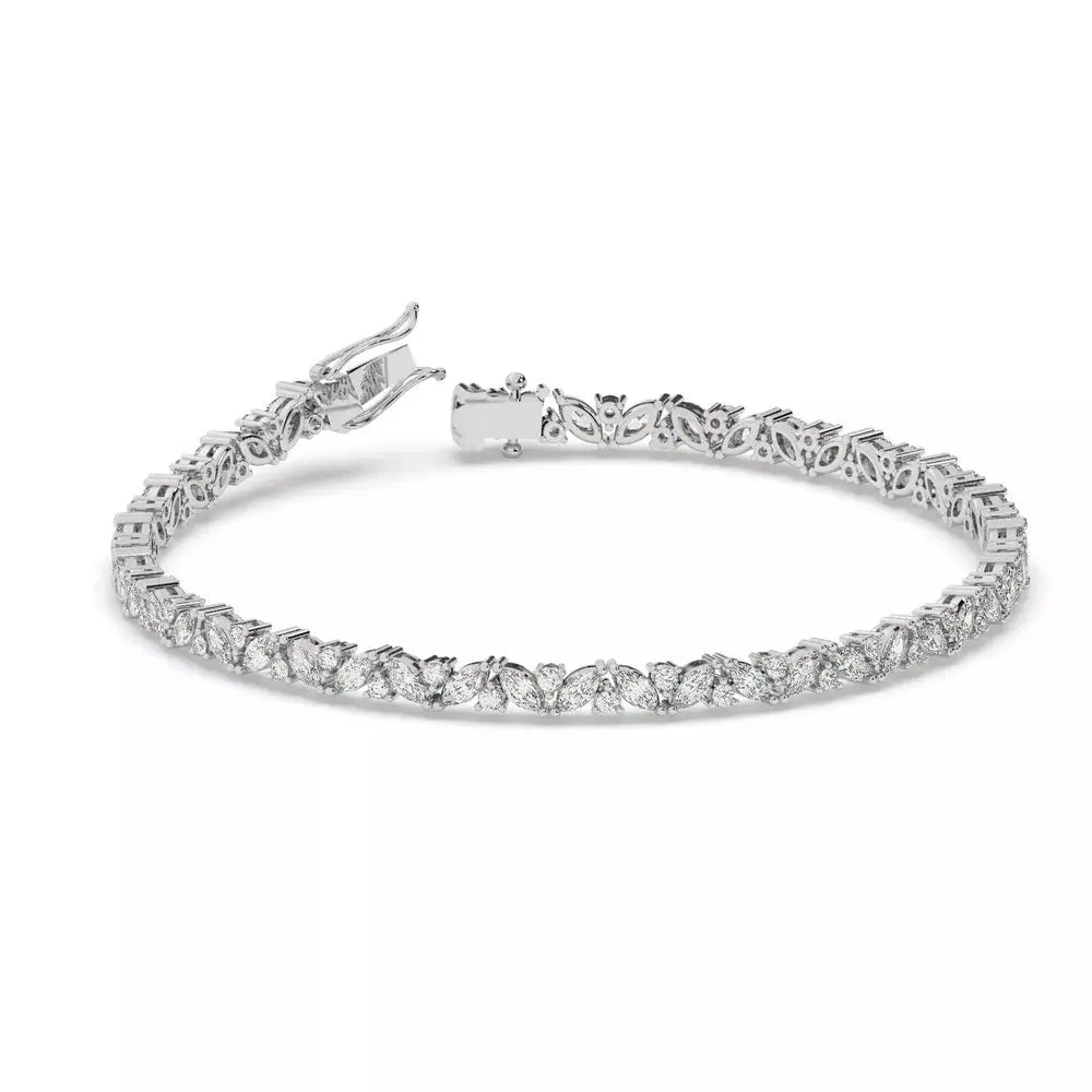 10 Carat Lab-Grown Diamond Tennis Bracelet in 10K, 14K, or 18K White Gold – Ethical, Sustainable, and Luxurious