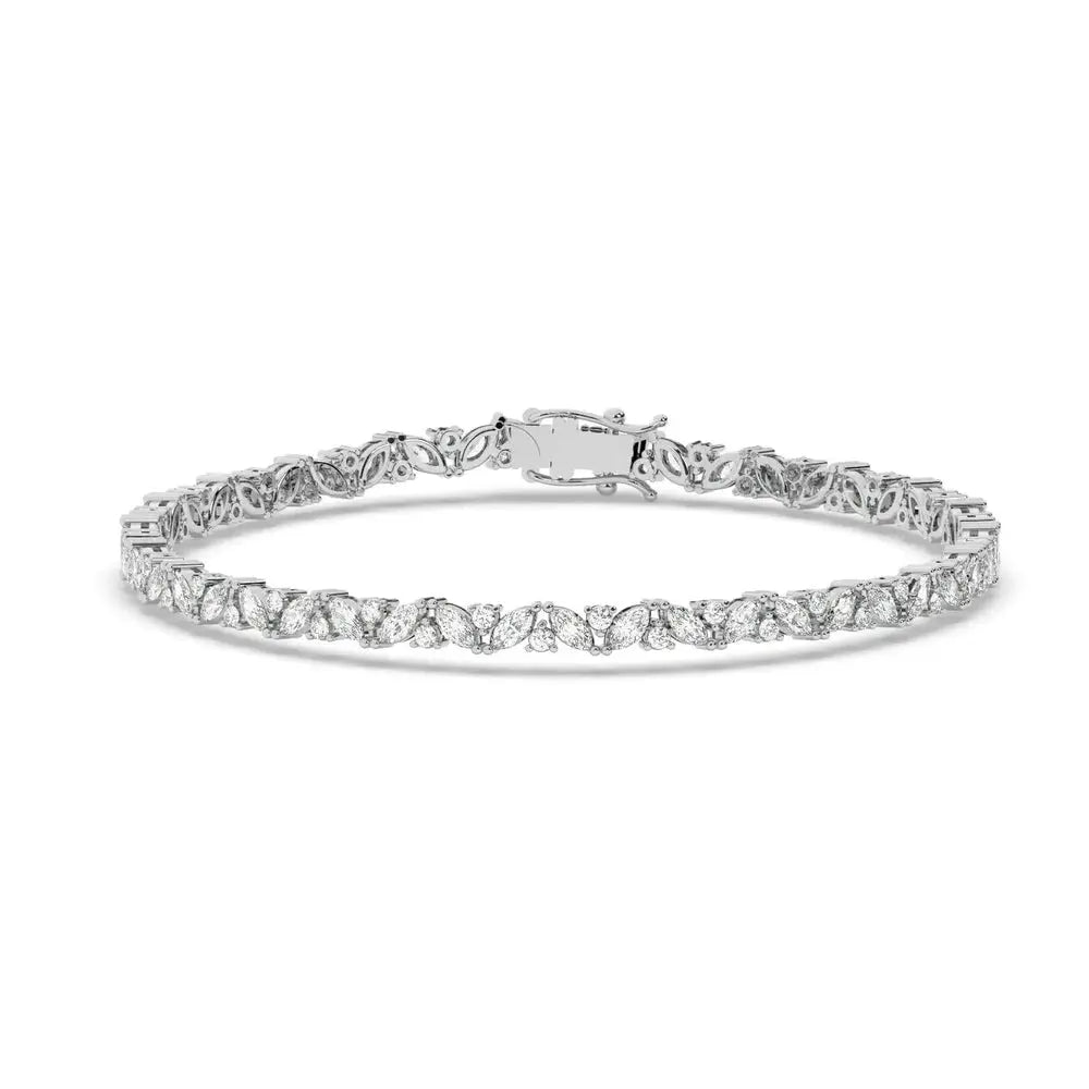 10 Carat Lab-Grown Diamond Tennis Bracelet in 10K, 14K, or 18K White Gold – Ethical, Sustainable, and Luxurious
