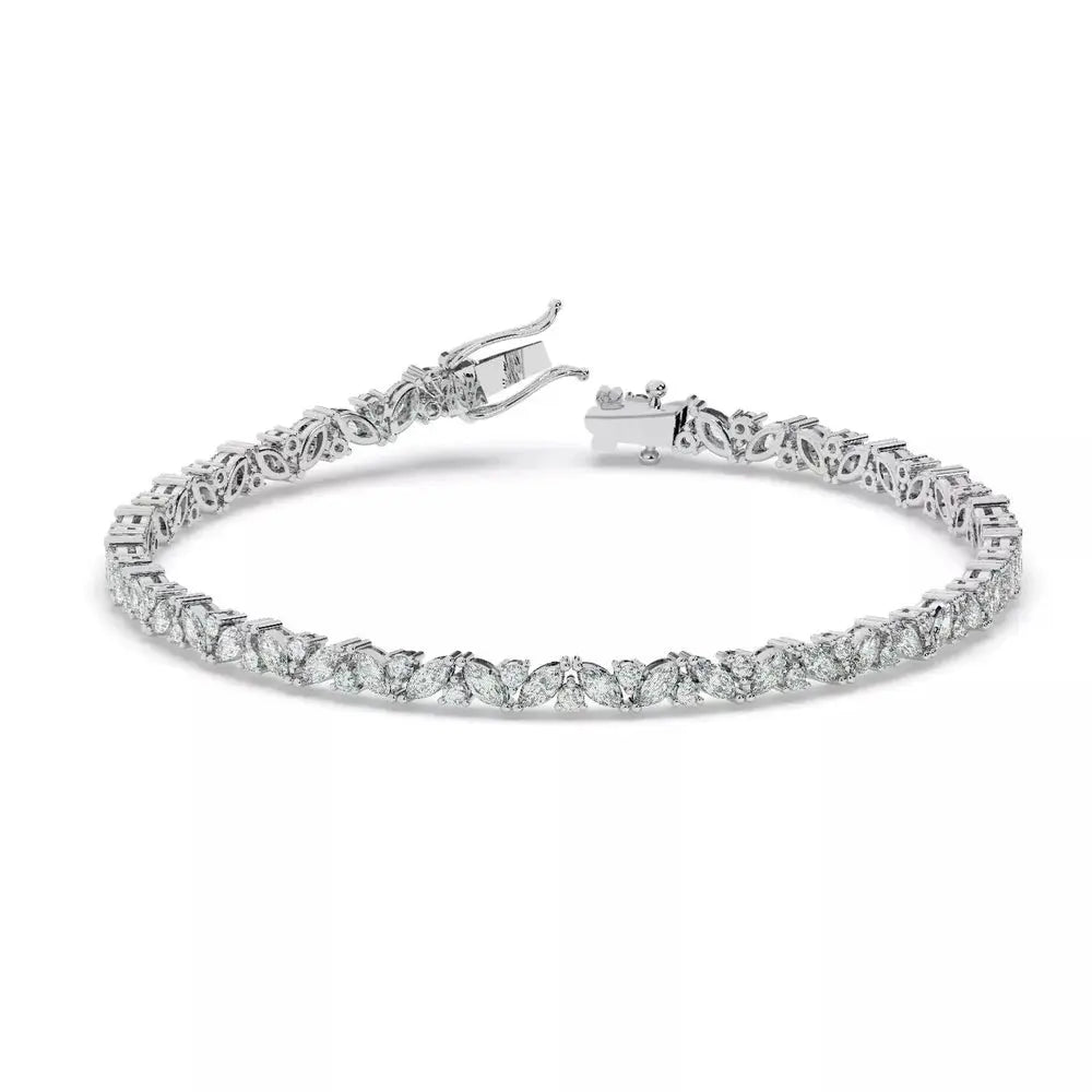 10 Carat Lab-Grown Diamond Tennis Bracelet in 10K, 14K, or 18K White Gold – Ethical, Sustainable, and Luxurious