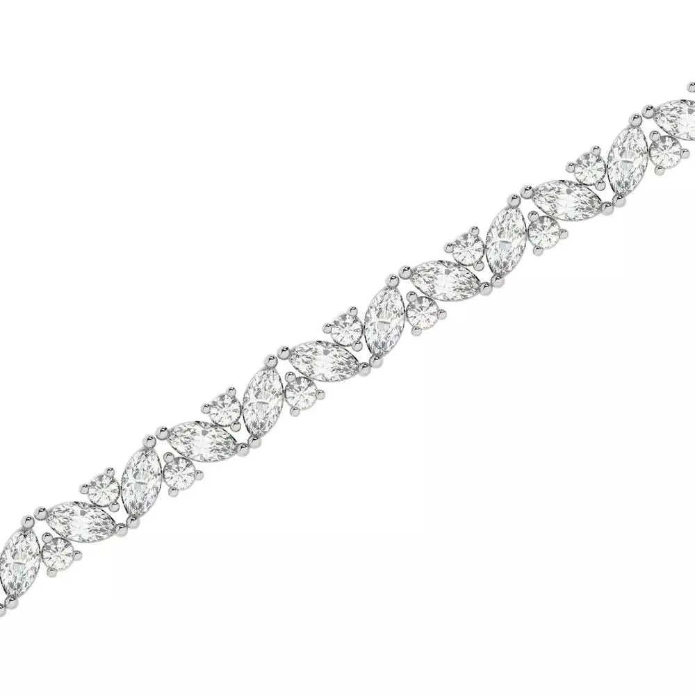 10 Carat Lab-Grown Diamond Tennis Bracelet in 10K, 14K, or 18K White Gold – Ethical, Sustainable, and Luxurious