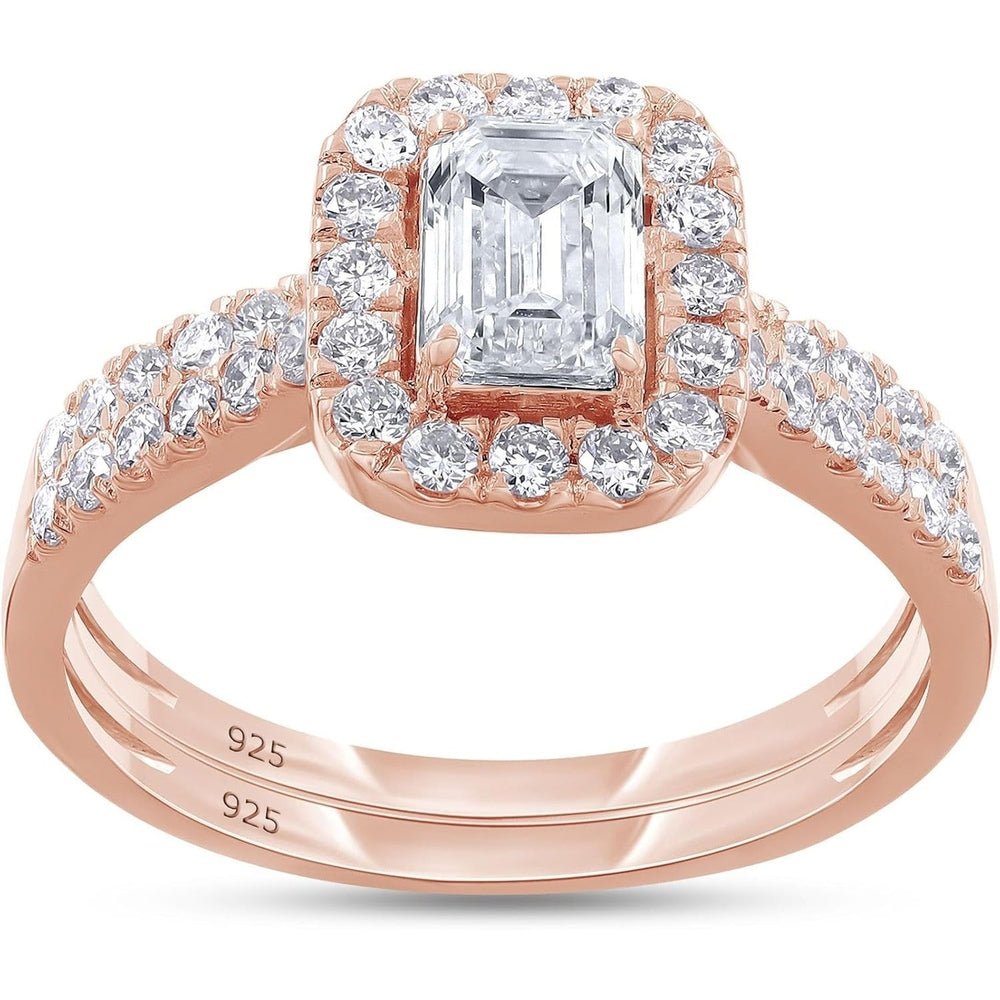 1.00 Carat Lab Grown Diamond Halo Bridal Set Ring - Future Jewelry