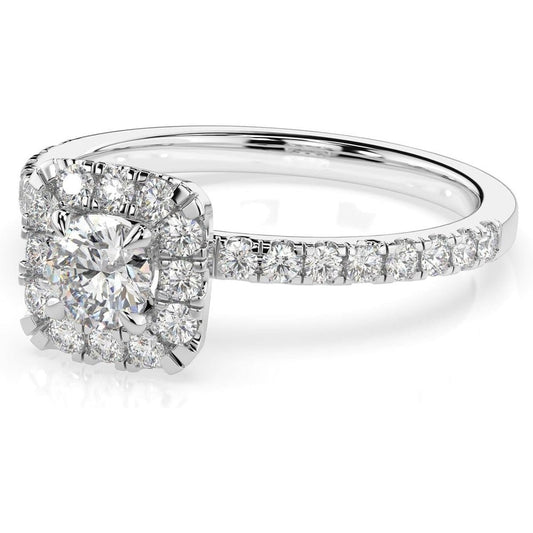 1.00 Carat Lab Grown Diamond Halo Engagement Ring - Future Jewelry
