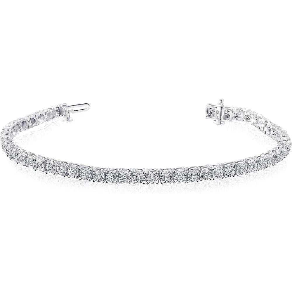 1.00 Carat Round Diamond Tennis Bracelets for Women | Flash - plated Sterling Silver Bracelet | Fine Jewelry for Her | Gift Box Included (White, Yellow, Rose Gold)… - Future Jewelry
