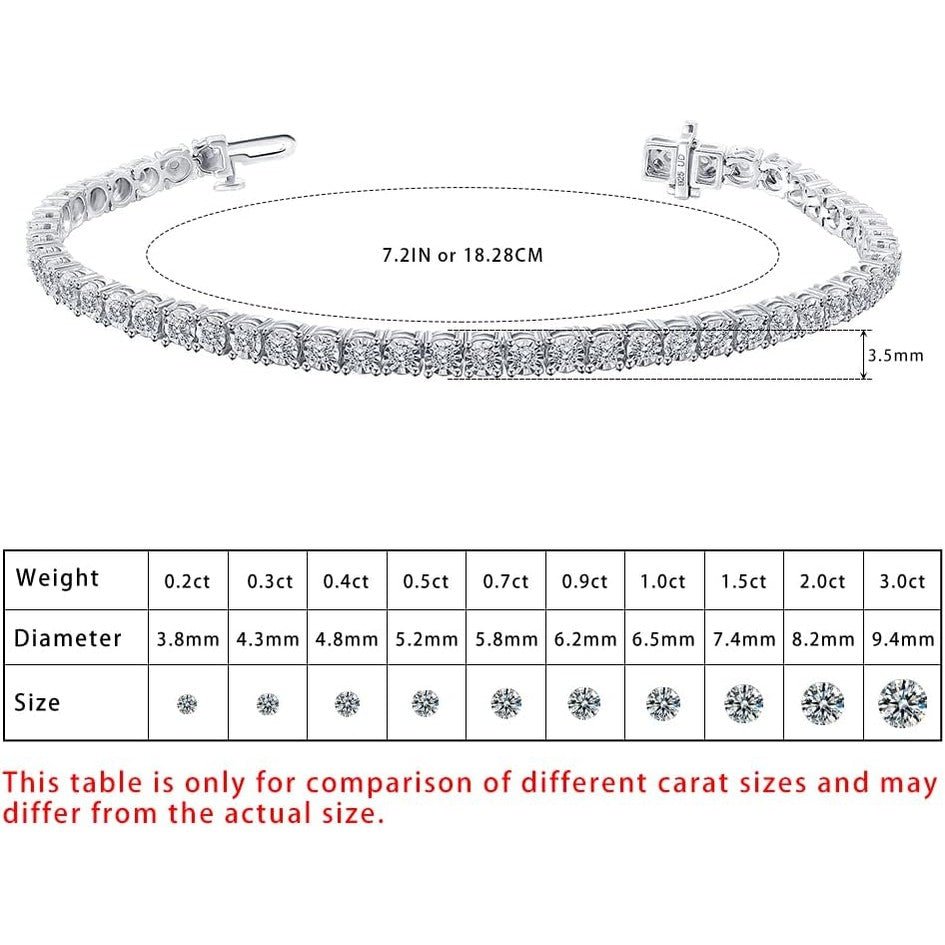 1.00 Carat Round Diamond Tennis Bracelets for Women | Flash - plated Sterling Silver Bracelet | Fine Jewelry for Her | Gift Box Included (White, Yellow, Rose Gold)… - Future Jewelry