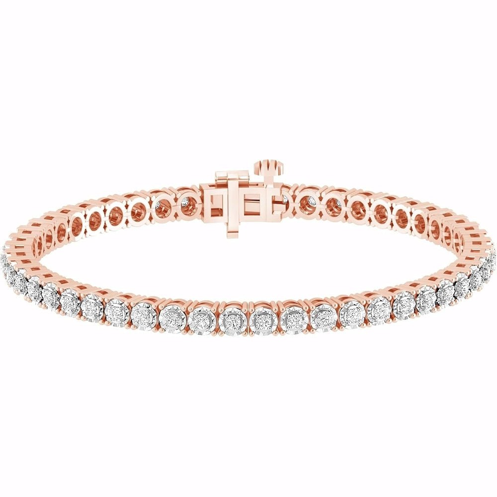 1.00 Carat Round Diamond Tennis Bracelets for Women | Flash - plated Sterling Silver Bracelet | Fine Jewelry for Her | Gift Box Included (White, Yellow, Rose Gold)… - Future Jewelry
