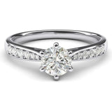 1 Carat Lab Grown Diamond Engagement Ring, 14K White Gold