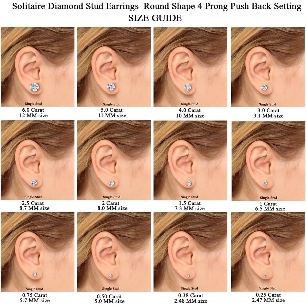 1–12 Carat Lab Grown Diamond Stud Earrings in 14K Gold - Future Jewelry