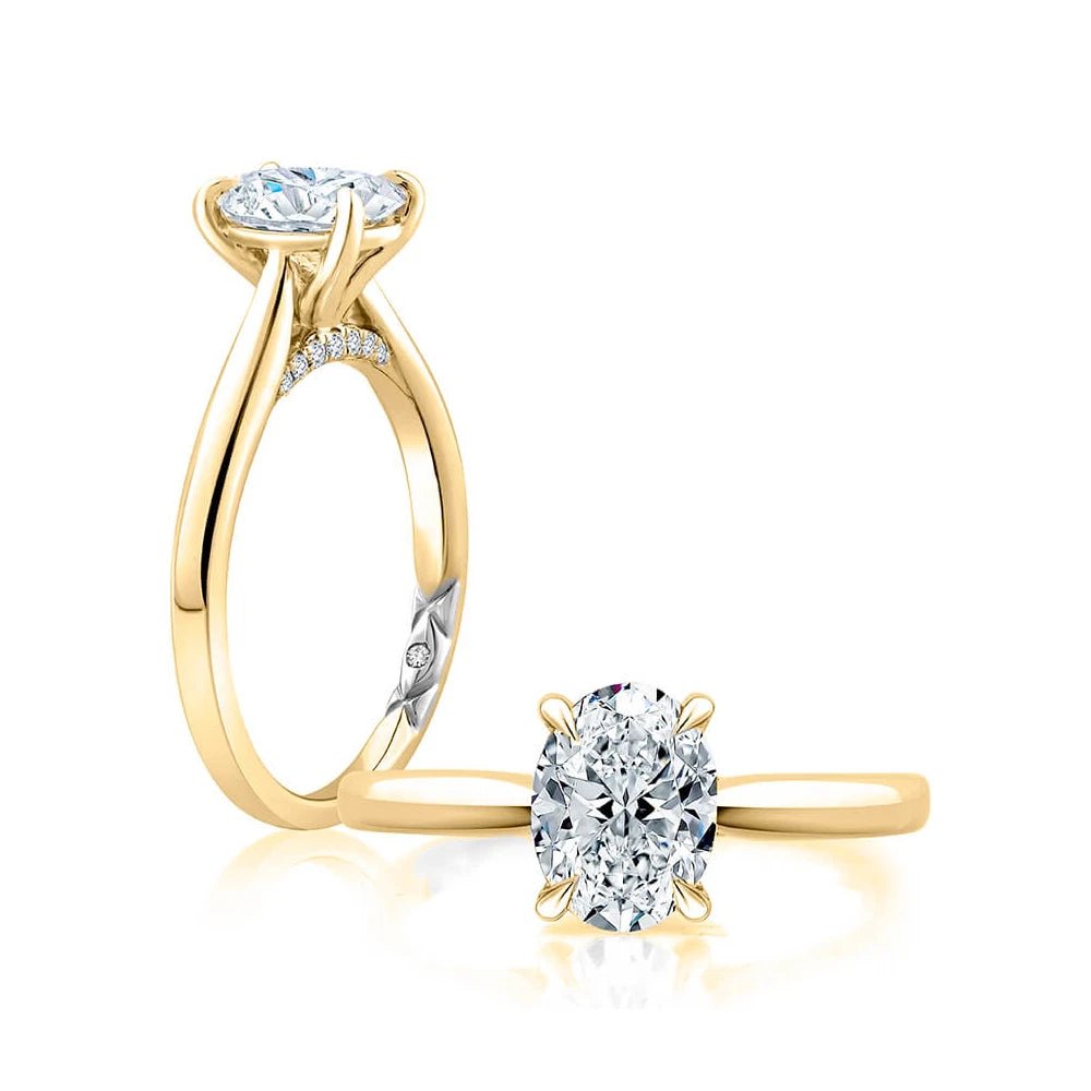 1.15 Ct IGI Lab Grown Oval Cut Diamond Engagement Ring 18k Yellow Gold - Future Jewelry