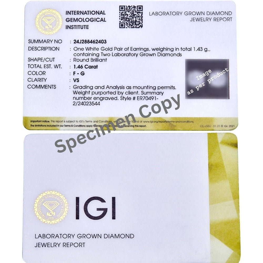 1/2 Ct Classic Round Cut IGI Certified Lab Grown Diamond Pendant Necklace, Solid 14K Real White & Yellow Gold, 18 Inch 14k Gold Cable Chain - Future Jewelry