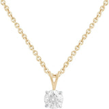 0.50 Carat Round Lab Grown Diamond Pendant Necklace, 14K Gold