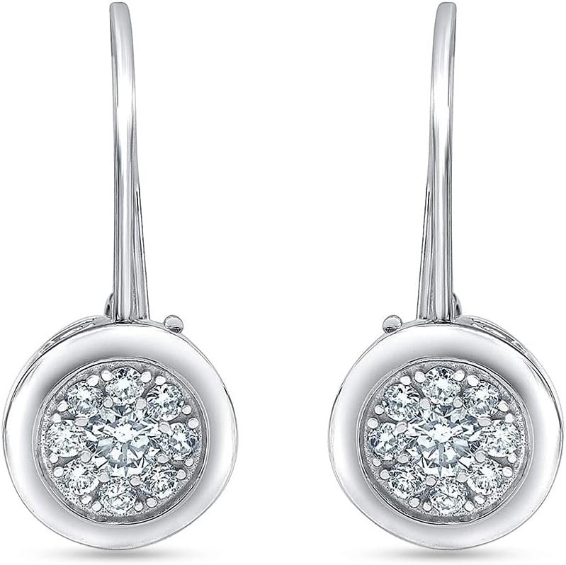 1/2 to 3/4 Carat Round Lab Grown Diamond Drop Earrings for Women (Color - G, Clarity - SI)| Sterling Silver Earrings | Fine Jewelry for Her - Future Jewelry
