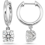 1/2 to 4 Carat Lab Grown Diamond Huggie Hoop Earrings, 14K Gold