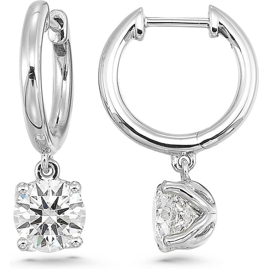1/2 to 4 Carat Lab Grown Diamond Huggie Hoop Earrings for Women I 14k Gold Earrings (G - H, VS1 - VS2, 0.50 to 4.00 cttw) Dangling Drop I Brilliant Cut Diamond Hoops by Carbon Atelier - Future Jewelry