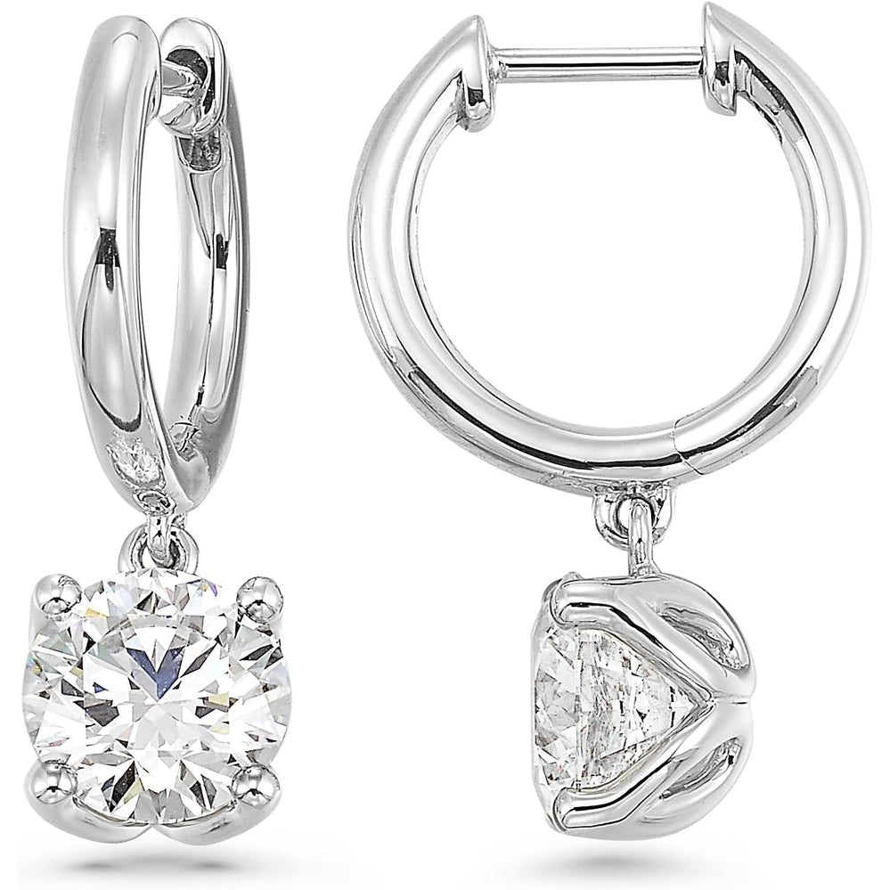 1/2 to 4 Carat Lab Grown Diamond Huggie Hoop Earrings for Women I 14k Gold Earrings (G - H, VS1 - VS2, 0.50 to 4.00 cttw) Dangling Drop I Brilliant Cut Diamond Hoops by Carbon Atelier - Future Jewelry