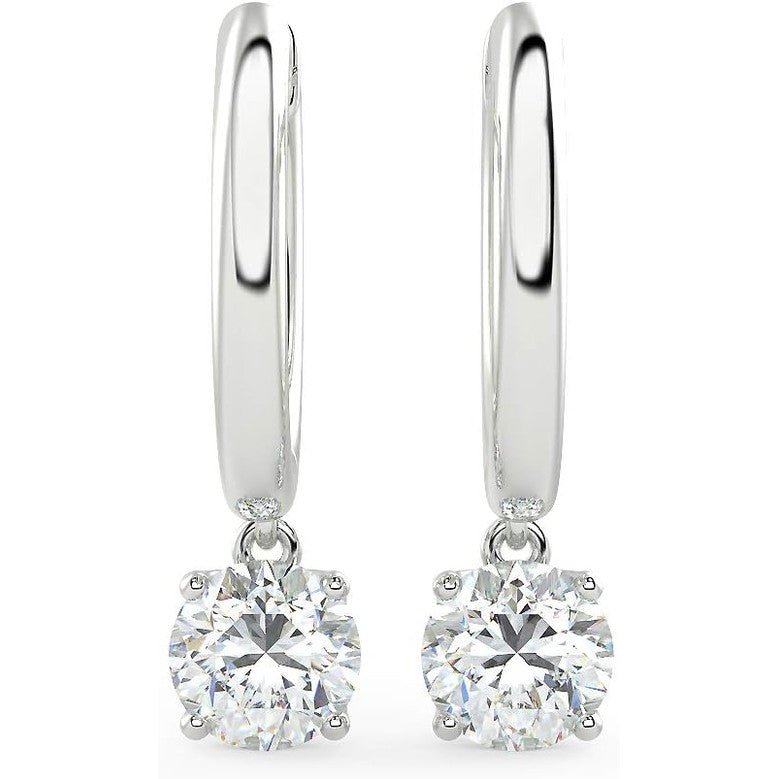1/2 to 4 Carat Lab Grown Diamond Huggie Hoop Earrings for Women I 14k Gold Earrings (G - H, VS1 - VS2, 0.50 to 4.00 cttw) Dangling Drop I Brilliant Cut Diamond Hoops by Carbon Atelier - Future Jewelry