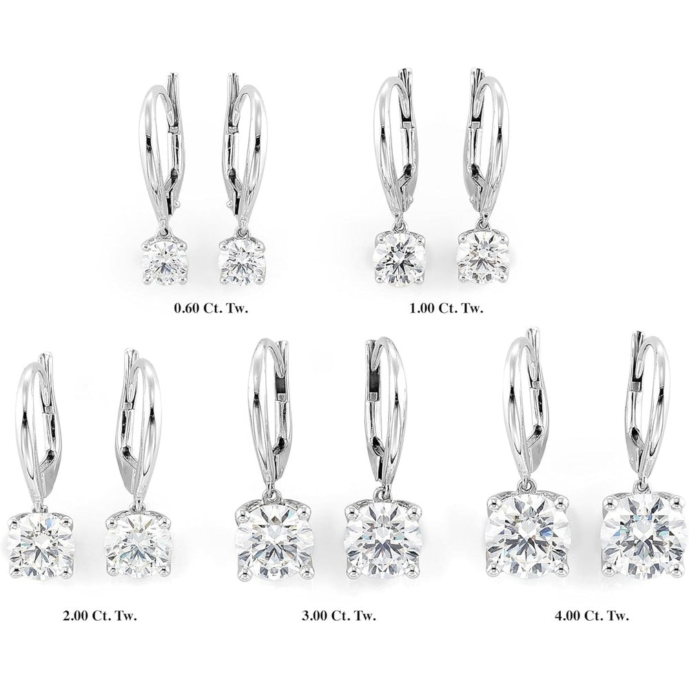 1/2 to 4 Carat Round Lab Grown Diamond Dangle Drop Earrings for Women I 14k Gold Earrings 4 - Prong Set Brilliant Cut Diamond - Future Jewelry
