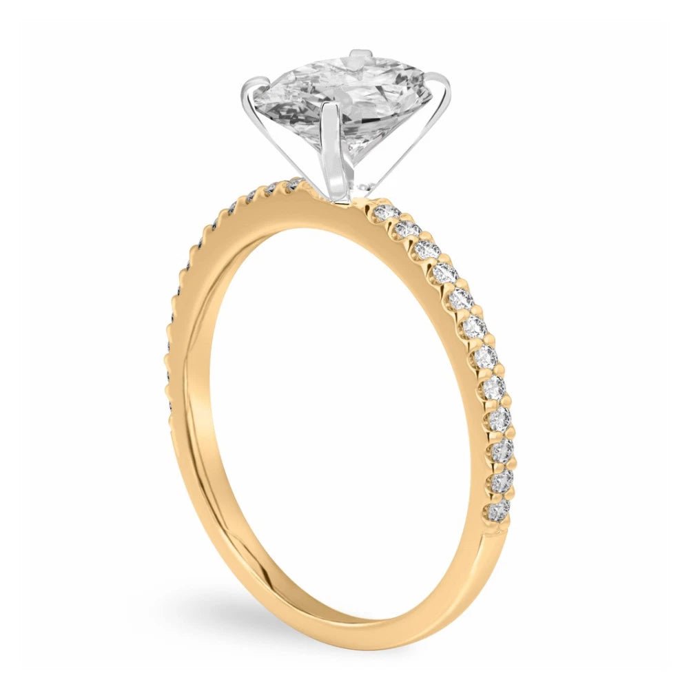 1.25 Carat Oval Lab Grown Diamond Ring IGI 18K Yellow Gold - Future Jewelry