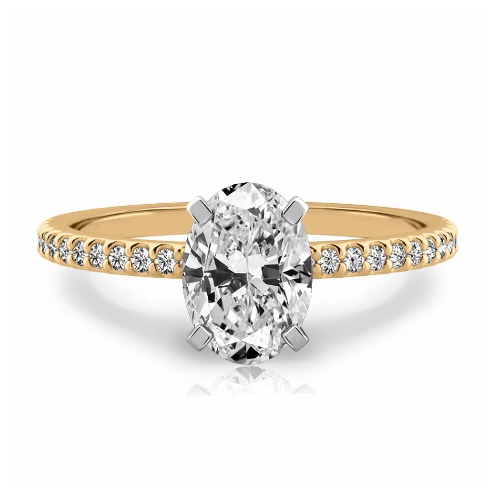 1.25 Carat Oval Lab Grown Diamond Ring IGI 18K Yellow Gold - Future Jewelry