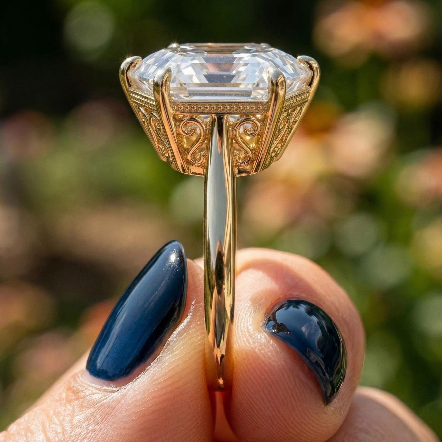 The Infinity Hex™ Limited Edition 1 of 500 | LG 5 Carat Hexagon Step Cut Lab Grown Diamond Engagement Ring 14K Yellow Gold IGI Certified