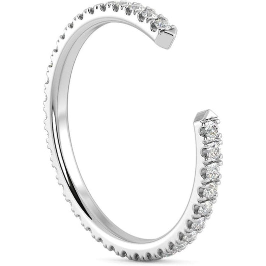 1/2Ct Pave Diamond Open Wedding Ring 14k Gold Stackable Band Lab Grown - Size 7 - Future Jewelry