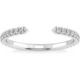 1/2 Carat Lab Grown Diamond Pave Open Wedding Ring, 18K Gold