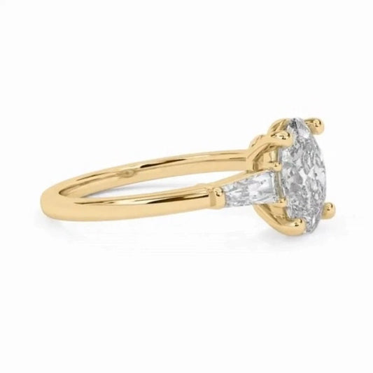 1.30 Carat Lab Grown Diamond Ring in 14K Yellow Gold - Future Jewelry