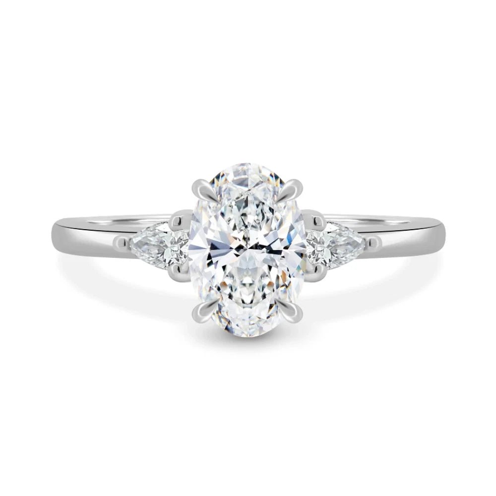 1.30 Carat Oval Cut IGI Lab Grown Diamond Engagement Ring 14k White Gold - Future Jewelry