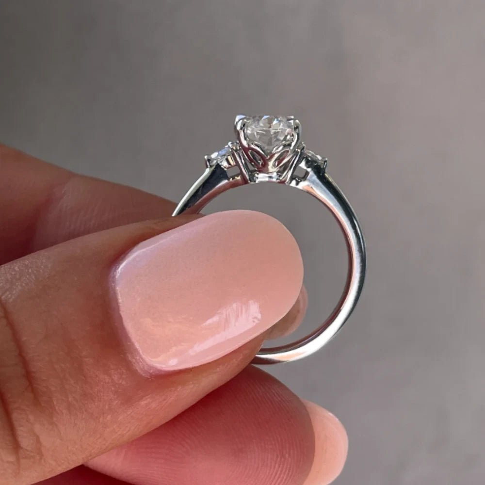 1.30 Carat Oval Cut IGI Lab Grown Diamond Engagement Ring 14k White Gold - Future Jewelry