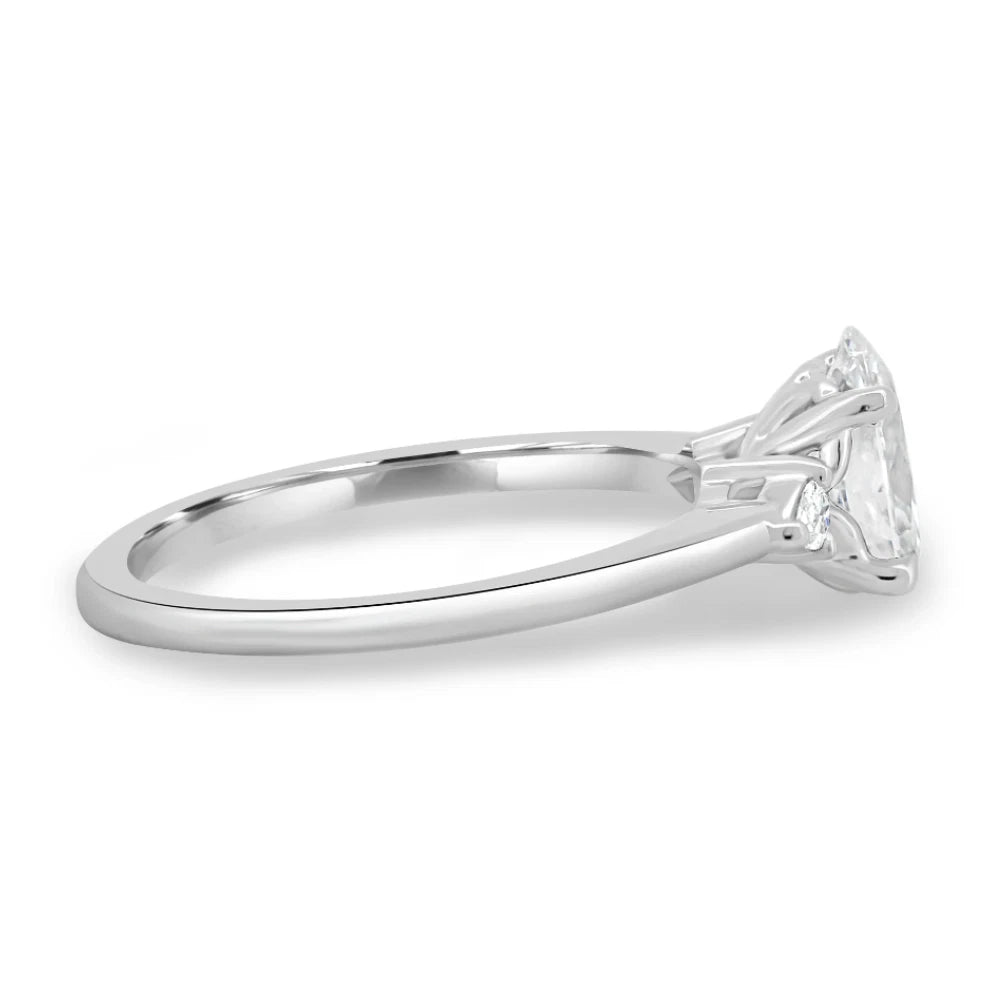 1.30 Carat Oval Cut IGI Lab Grown Diamond Engagement Ring 14k White Gold - Future Jewelry