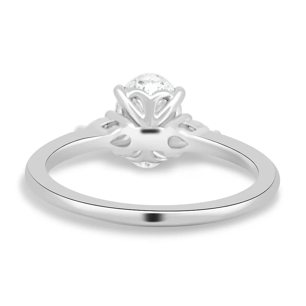 1.30 Carat Oval Cut IGI Lab Grown Diamond Engagement Ring 14k White Gold - Future Jewelry